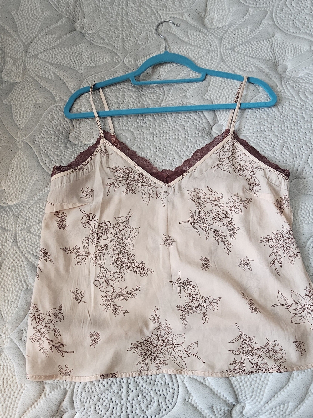 Old Navy Pink Floral Lace-Trim Camisole